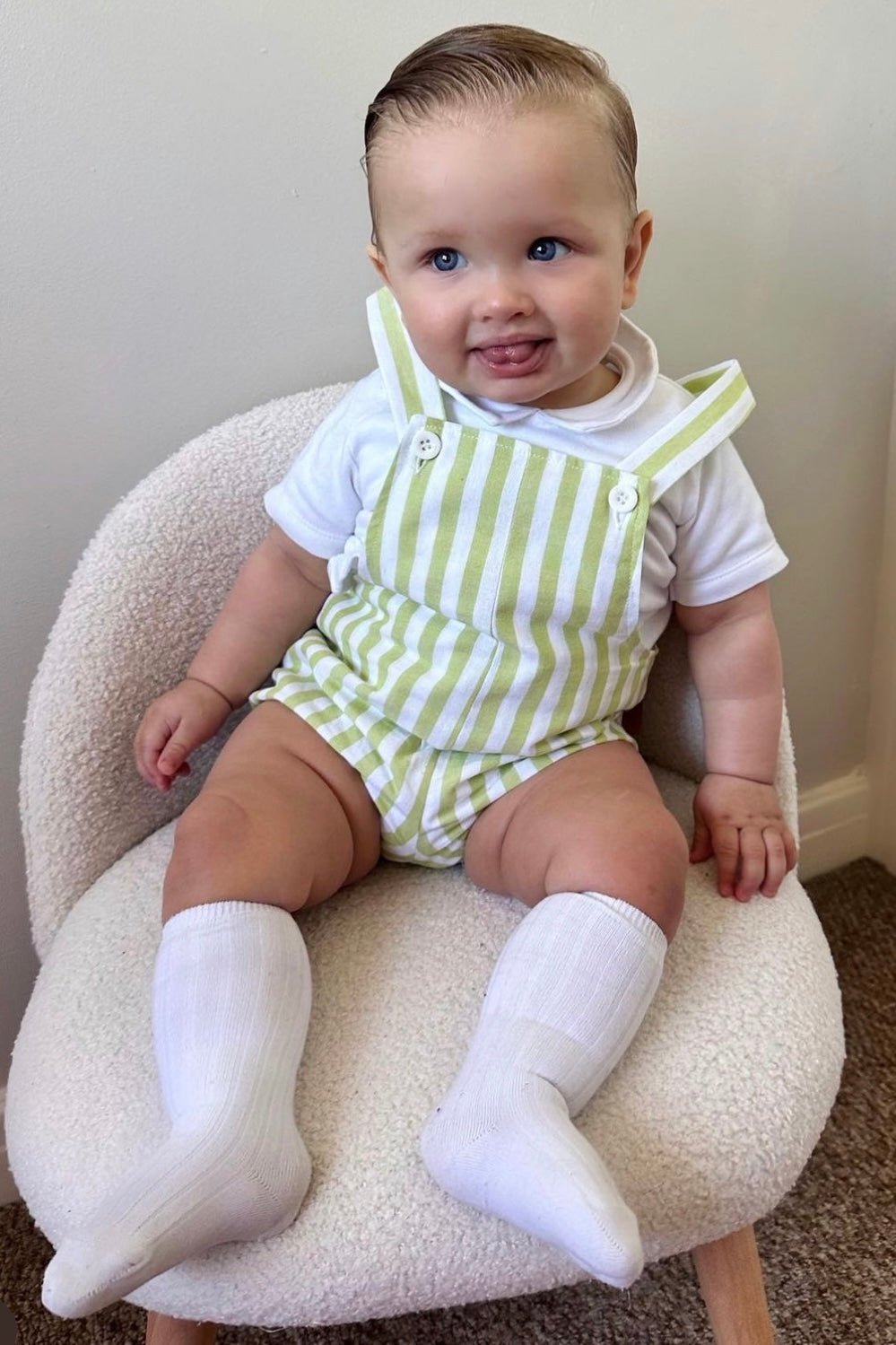 Cocote "Julian" Striped Dungaree Romper - Millie and John