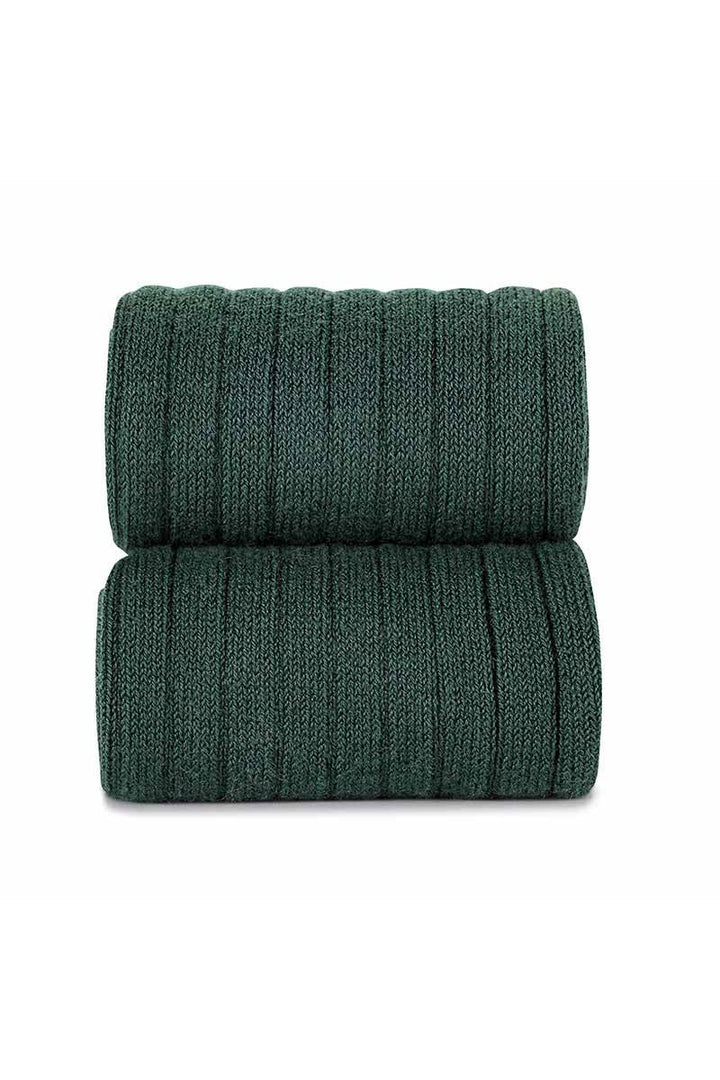 Condor Bottle Green Wide Ribbed Knee High Socks - Millie and John