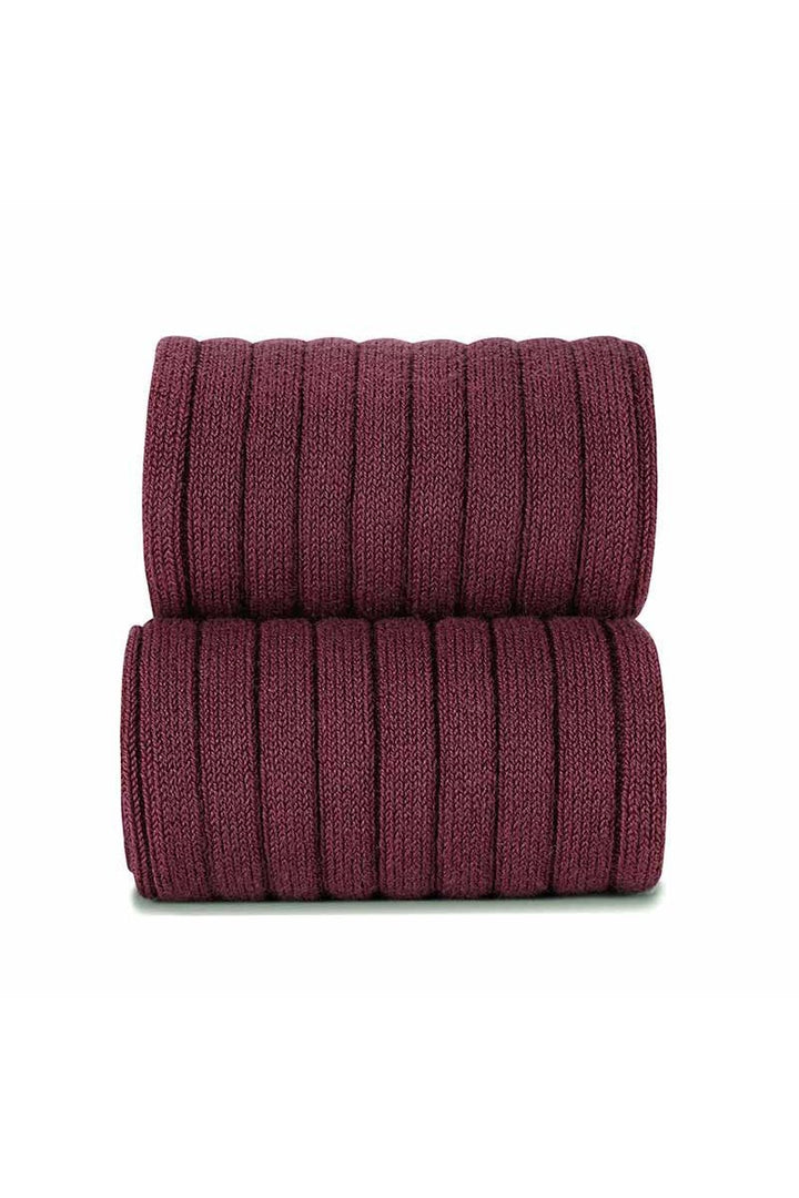 Condor Garnet Wide Ribbed Knee High Socks - Millie and John