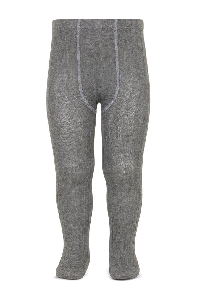 Condor Light Grey Ribbed Tights - Millie and John
