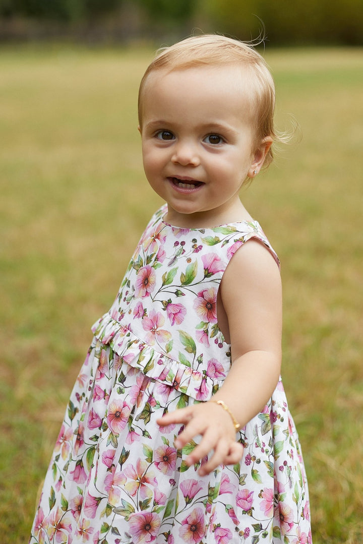 Deolinda "Ada" Dusky Pink Floral Dress - Millie and John