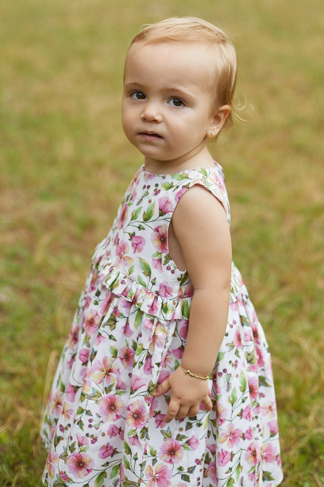 Deolinda "Ada" Dusky Pink Floral Dress - Millie and John