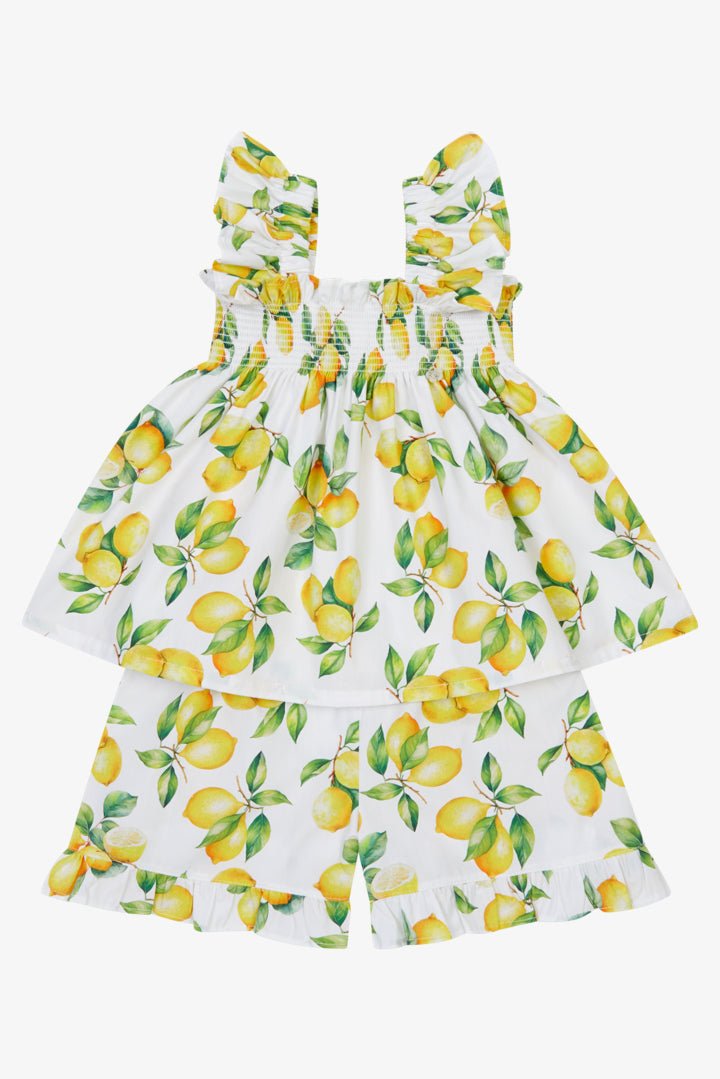 Deolinda "Alba" Lemon Print Blouse & Shorts - Millie and John