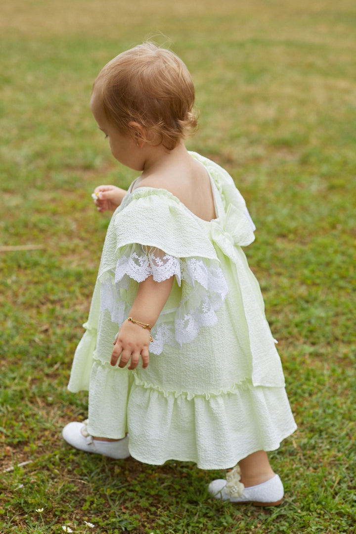 Deolinda "Athena" Pale Green Lace Dress - Millie and John