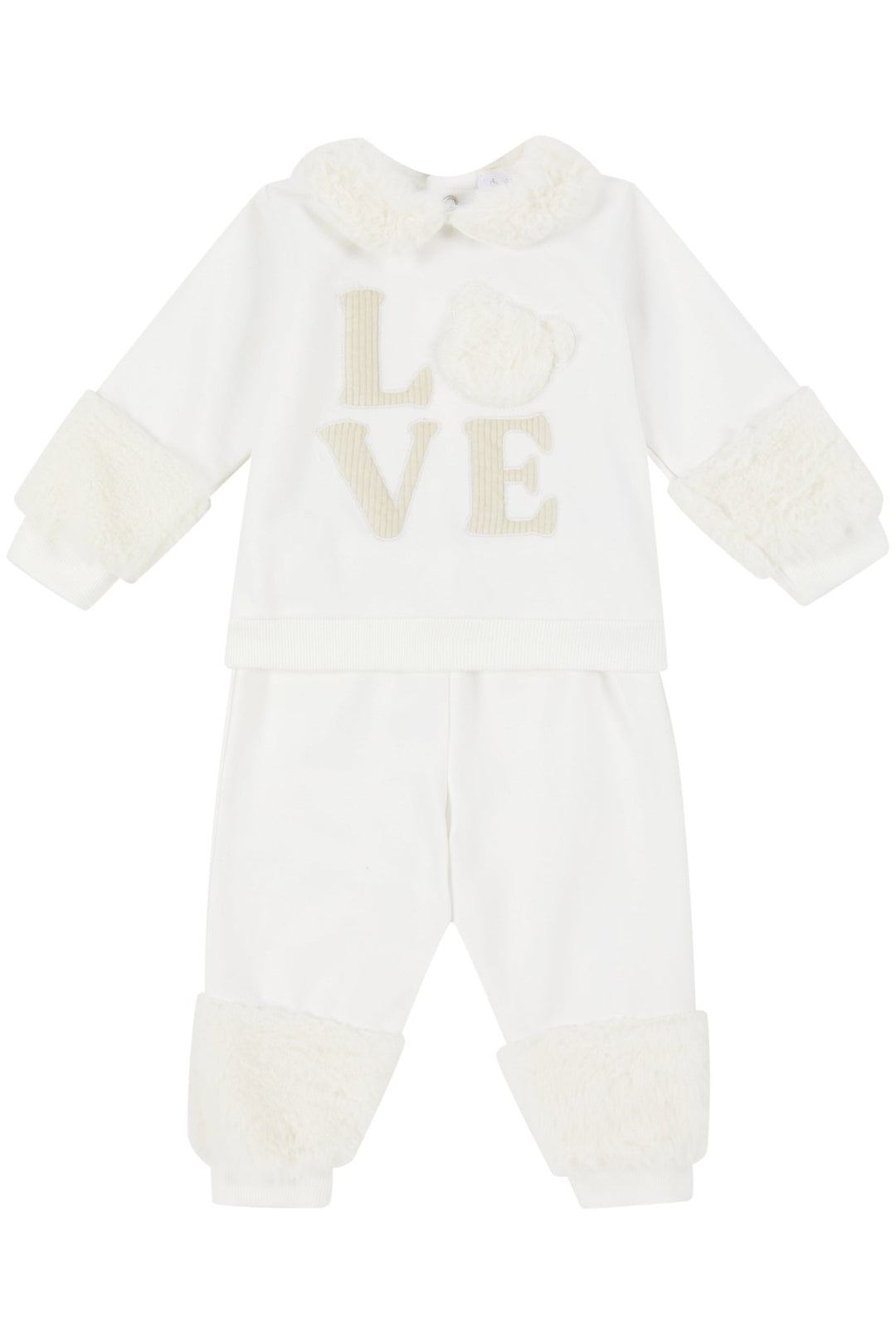 Deolinda "Avery" Ivory Faux Fur Tracksuit - Millie and John