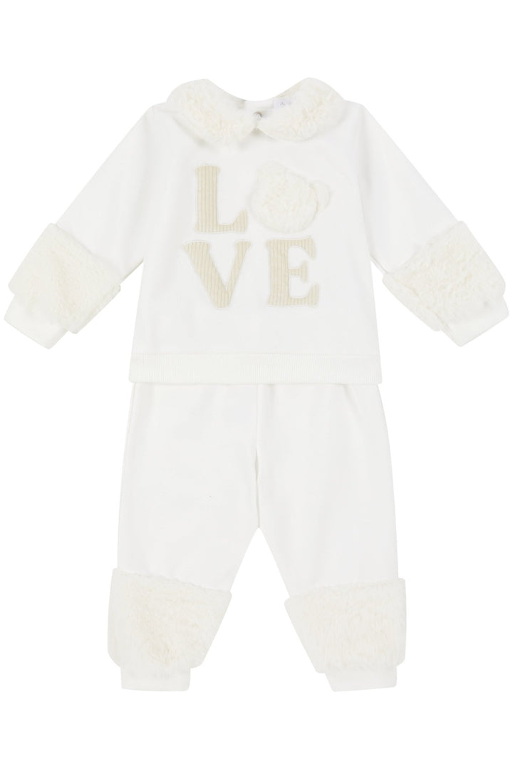 Deolinda "Avery" Ivory Faux Fur Tracksuit - Millie and John