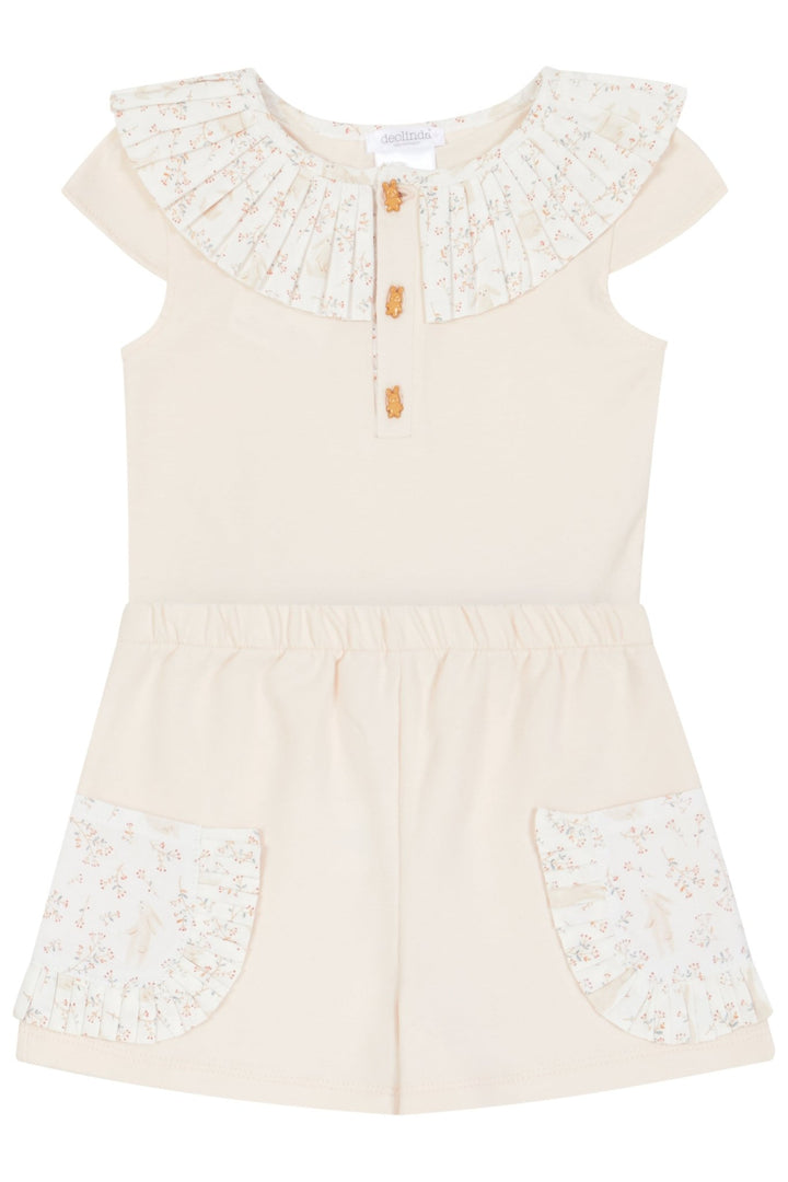 Deolinda "Beatrice" Peach Bunny Blouse & Shorts - Millie and John