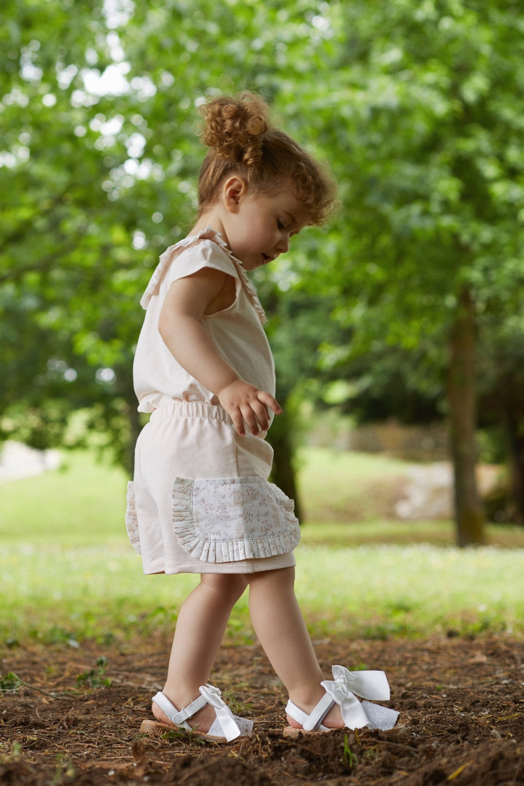 Deolinda "Beatrice" Peach Bunny Blouse & Shorts - Millie and John