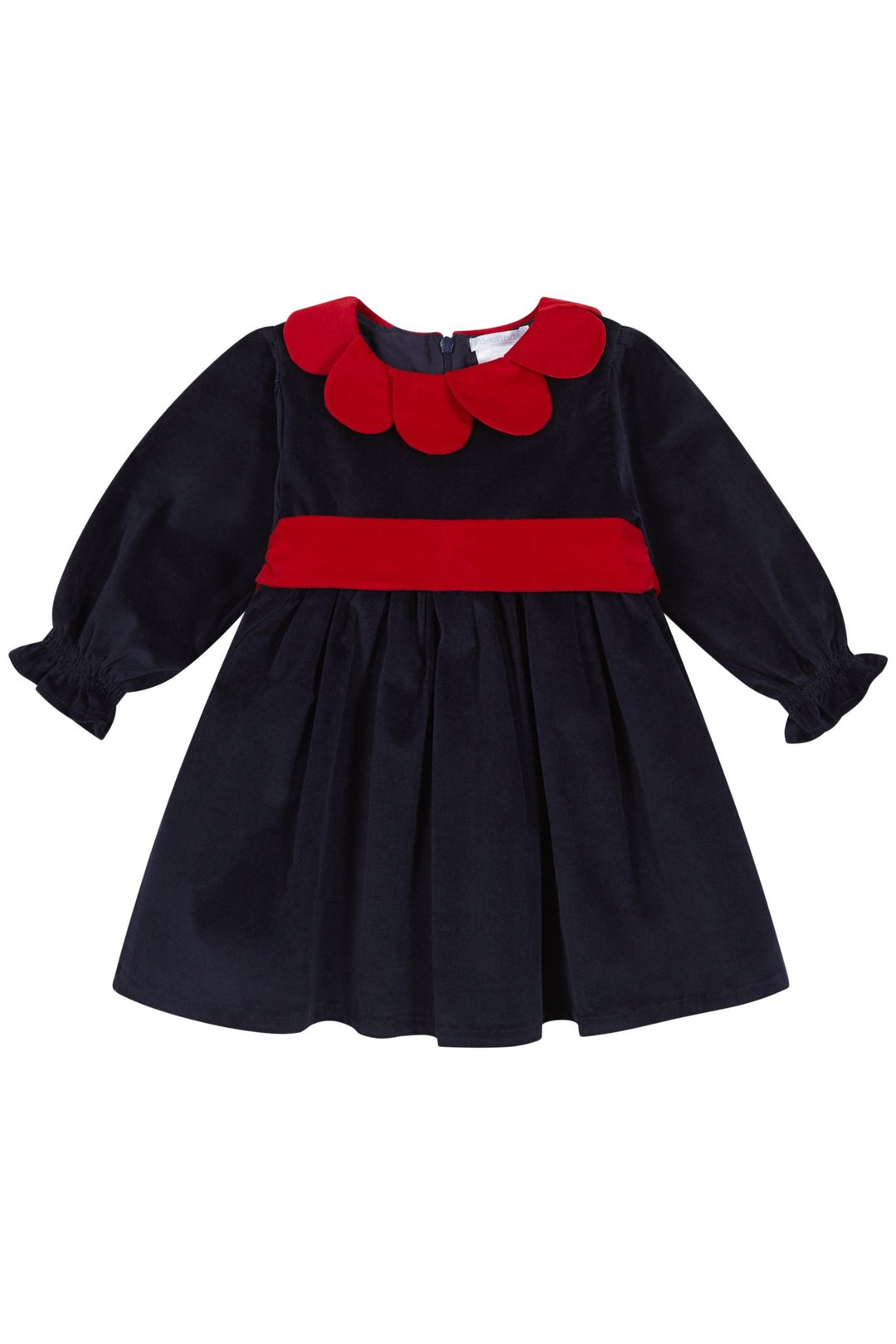 Deolinda "Catalina" Navy & Red Velvet Dress - Millie and John