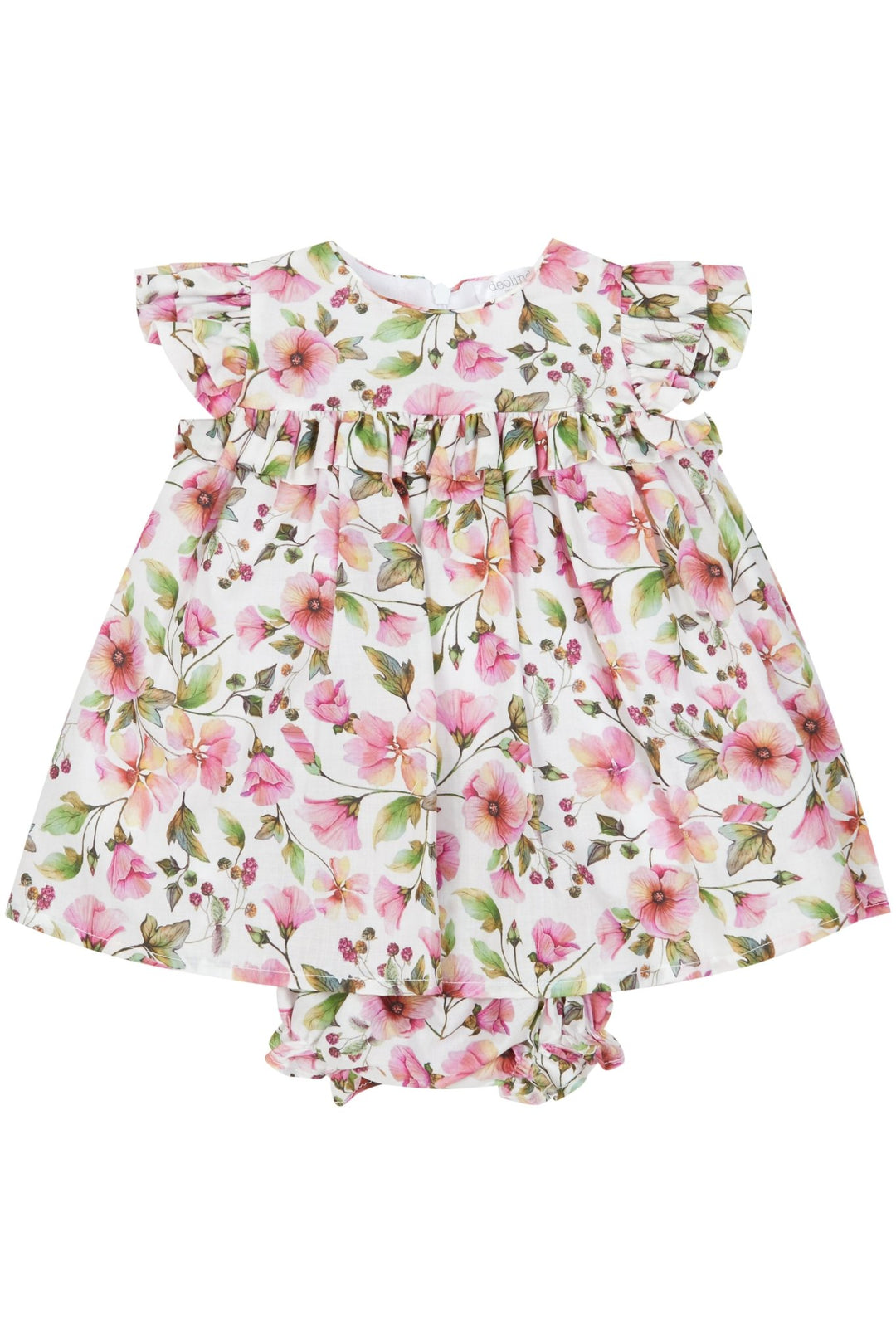 Deolinda "Cecilia" Dusky Pink Floral Dress & Bloomers - Millie and John