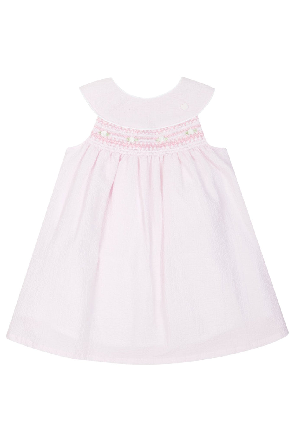 Deolinda "Cordelia" Pink Smocked Rose Bud Dress - Millie and John