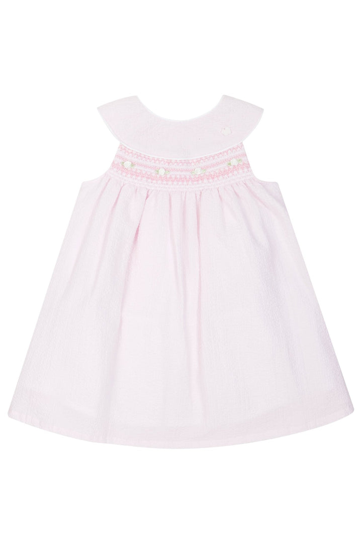 Deolinda "Cordelia" Pink Smocked Rose Bud Dress - Millie and John