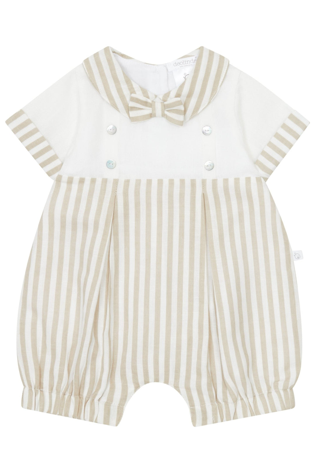 Deolinda "Elijah" Beige Stripe Romper - Millie and John