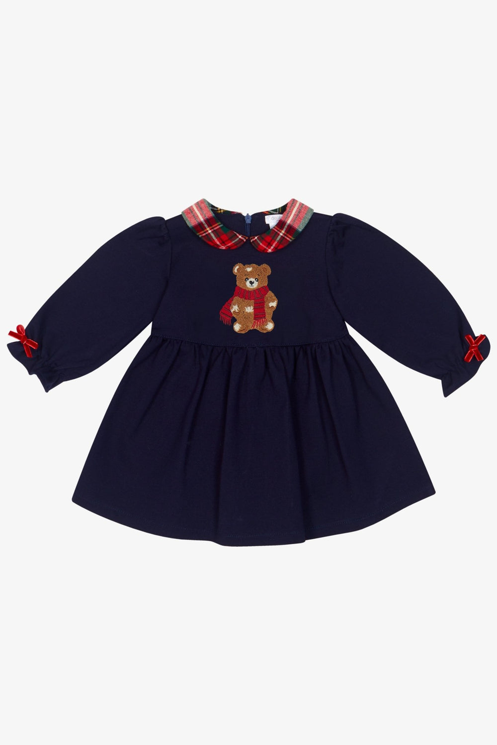 Deolinda "Elsie" Navy Tartan Bear Dress - Millie and John