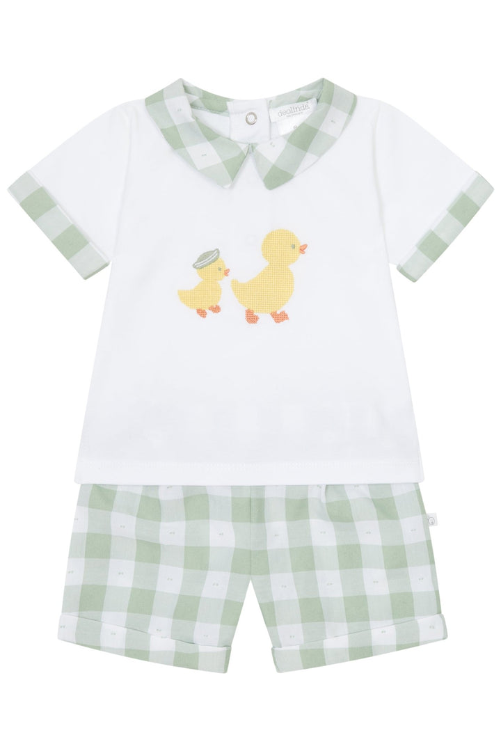 Deolinda "Ethan" Sage Green Gingham Shirt & Shorts - Millie and John