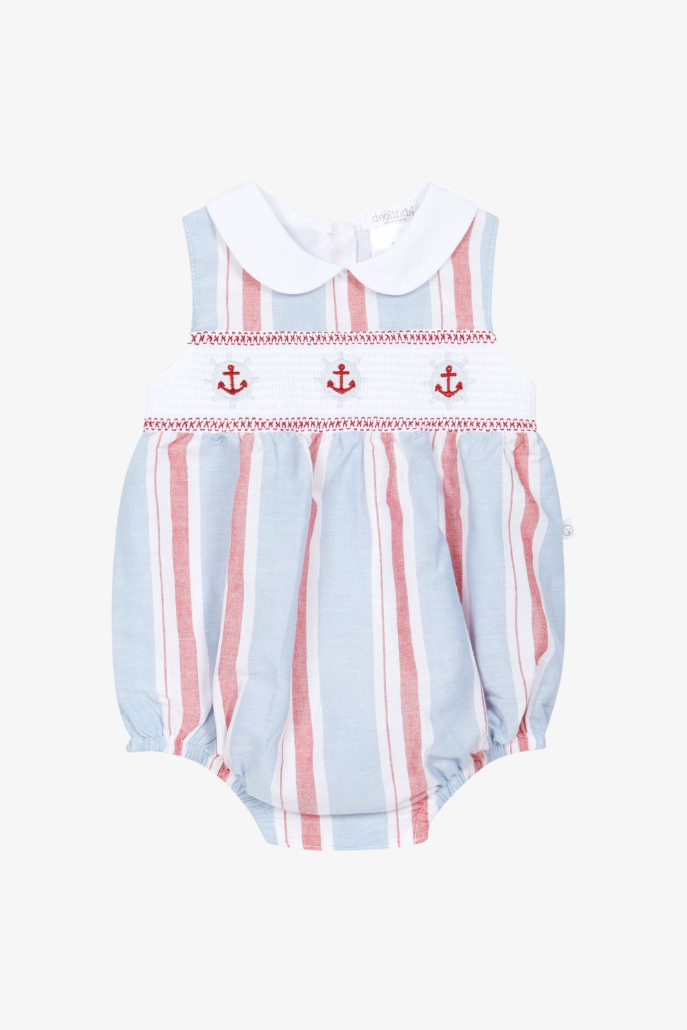 Deolinda "Freddie" Blue & Red Stripe Smocked Shortie - Millie and John