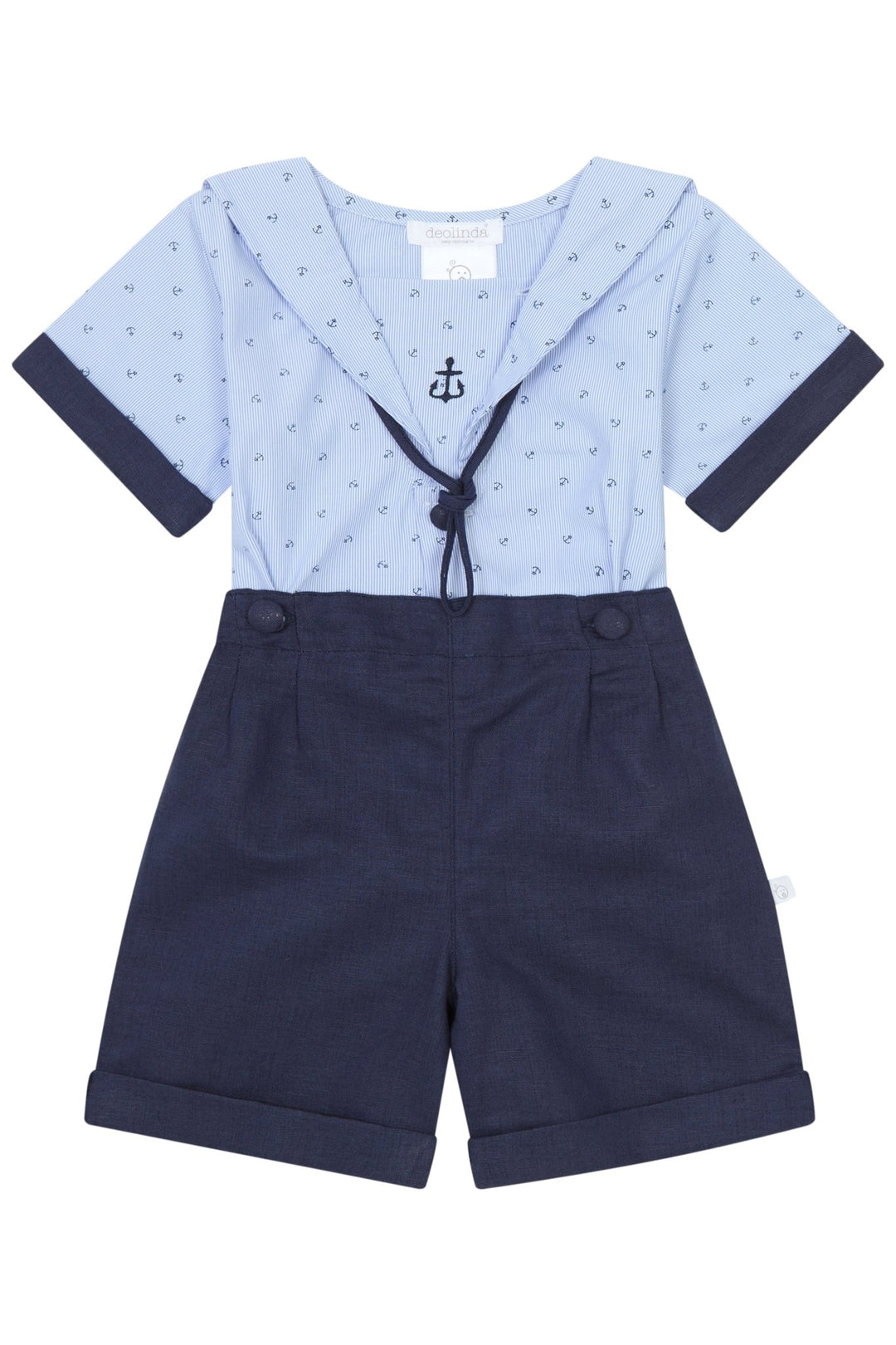 Deolinda "Hayes" Navy Anchor Sailor Shirt & Shorts - Millie and John