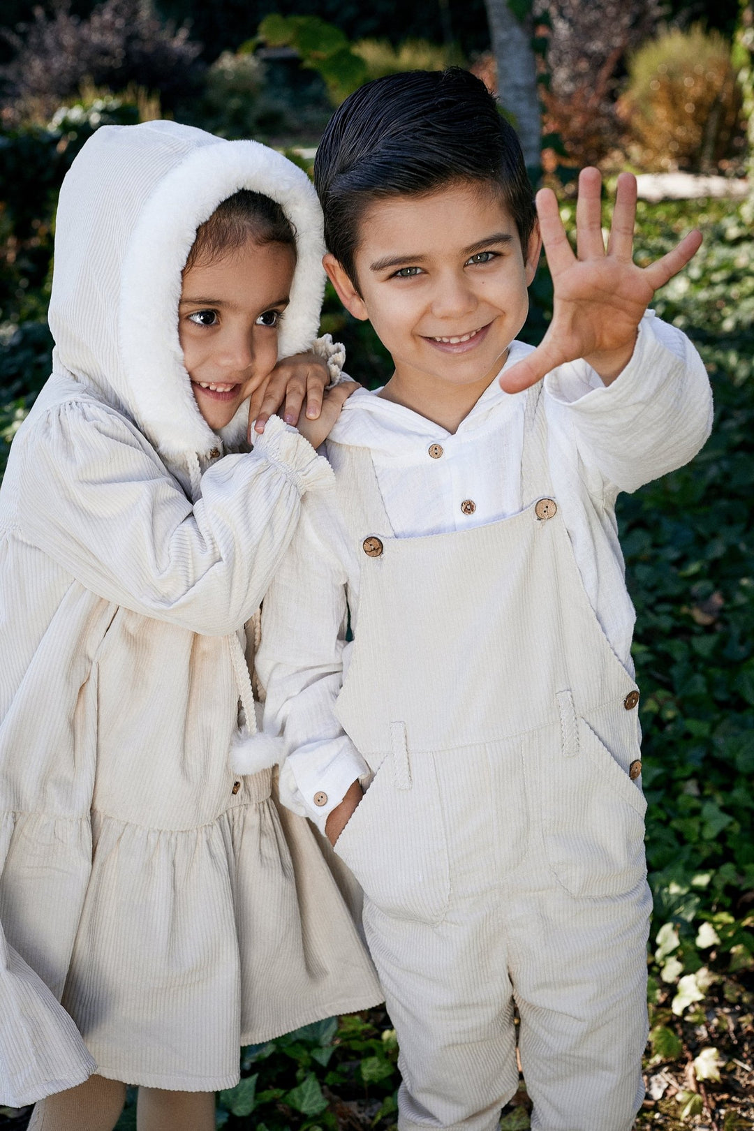 Deolinda "Henry" Sand Needlecord Dungaree Set - Millie and John