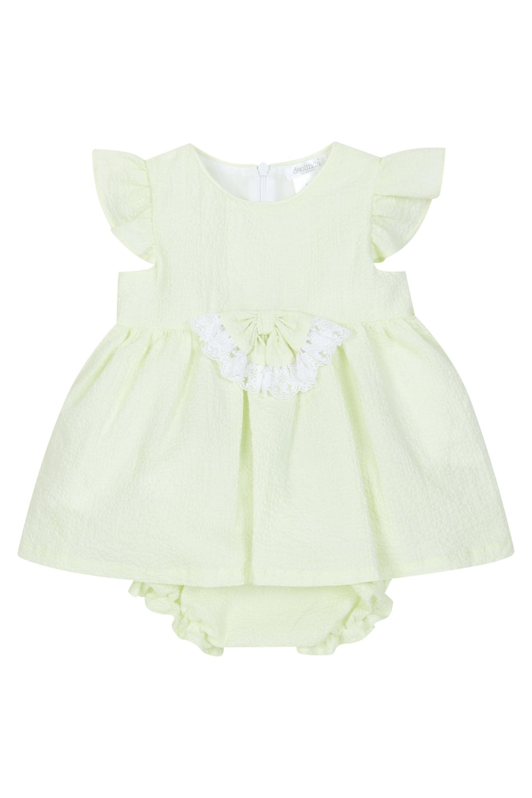 Deolinda "Idalia" Pale Green Lace Dress & Bloomers - Millie and John