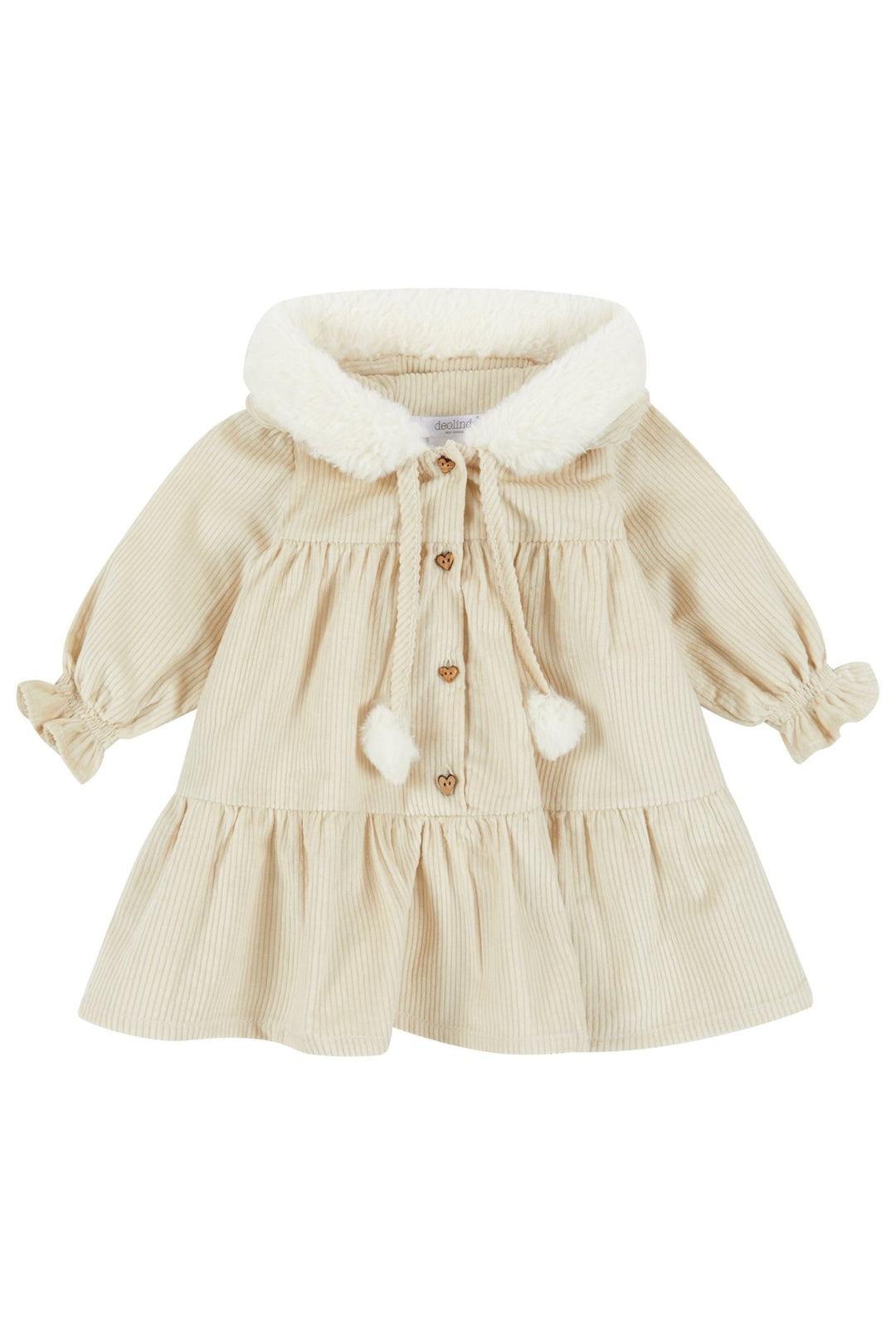 Deolinda "Isobella" Sand Needlecord Hooded Dress - Millie and John