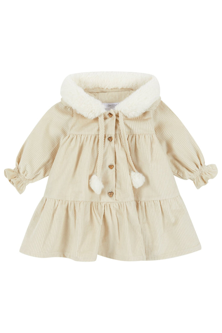 Deolinda "Isobella" Sand Needlecord Hooded Dress - Millie and John