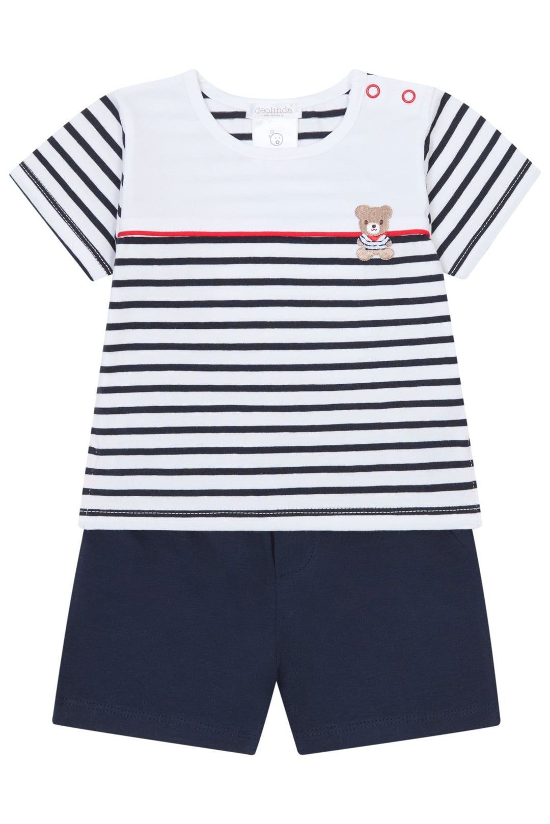 Deolinda "Kai" Navy Striped Teddy T-Shirt & Shorts - Millie and John