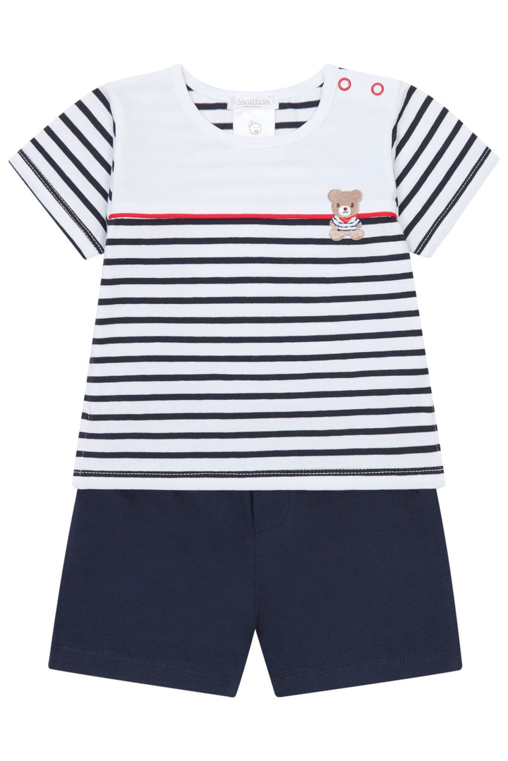 Deolinda "Kai" Navy Striped Teddy T-Shirt & Shorts - Millie and John