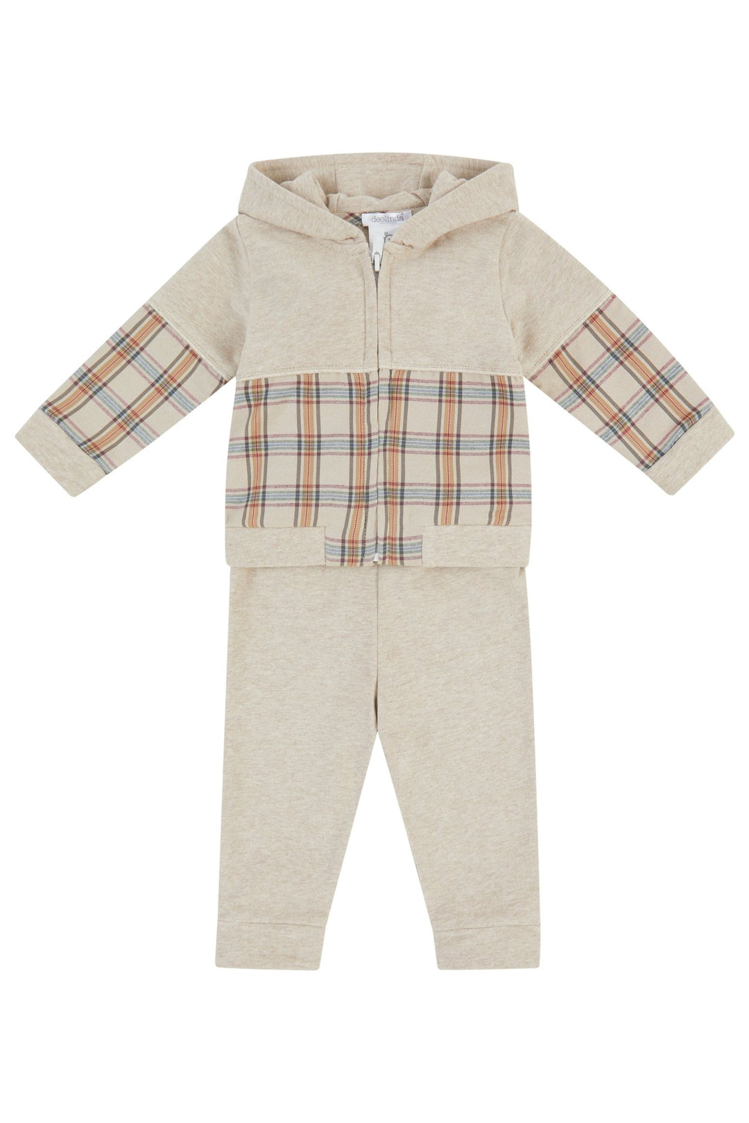 Deolinda "Lorencio" Beige Tartan Tracksuit - Millie and John