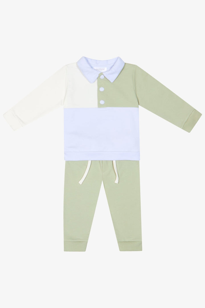 Deolinda "Luca" Sage Green Polo Shirt &amp; Trousers - Millie and John