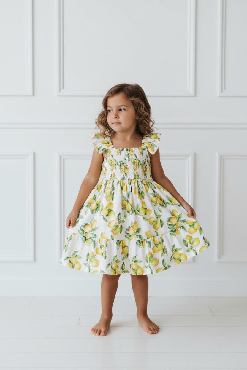 Deolinda "Lucia" Lemon Print Dress - Millie and John