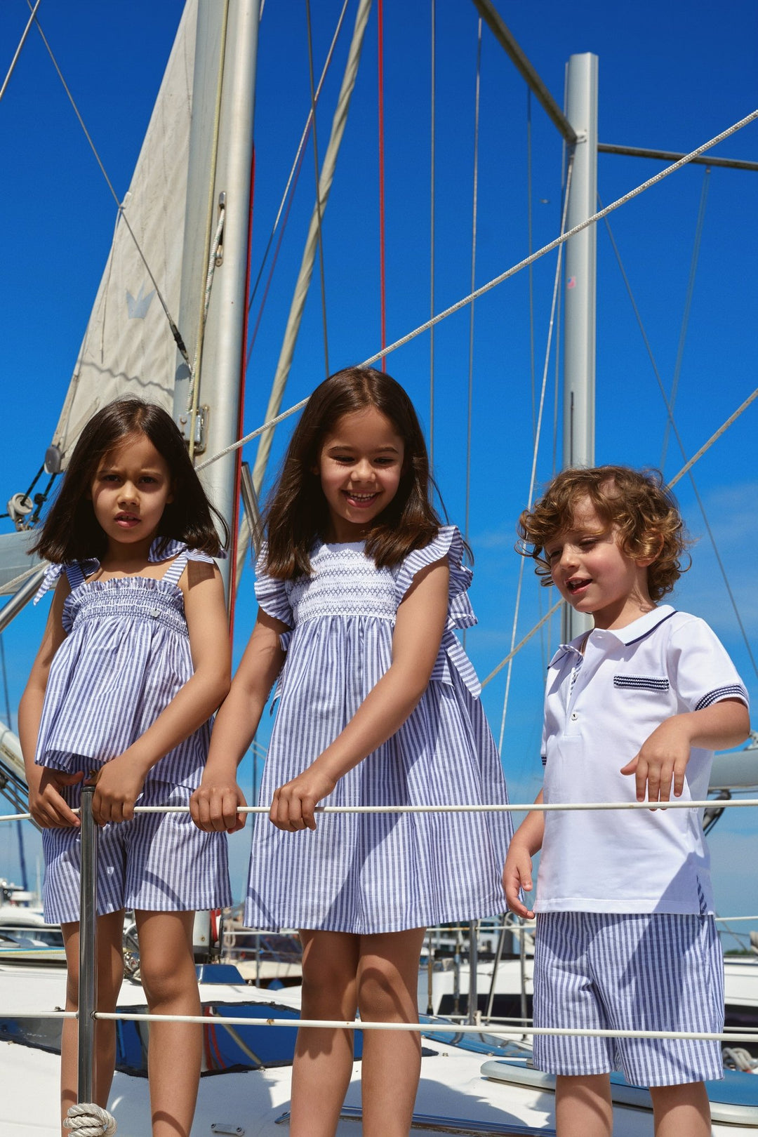 Deolinda "Margot" Navy Stripe Smocked Dress - Millie and John