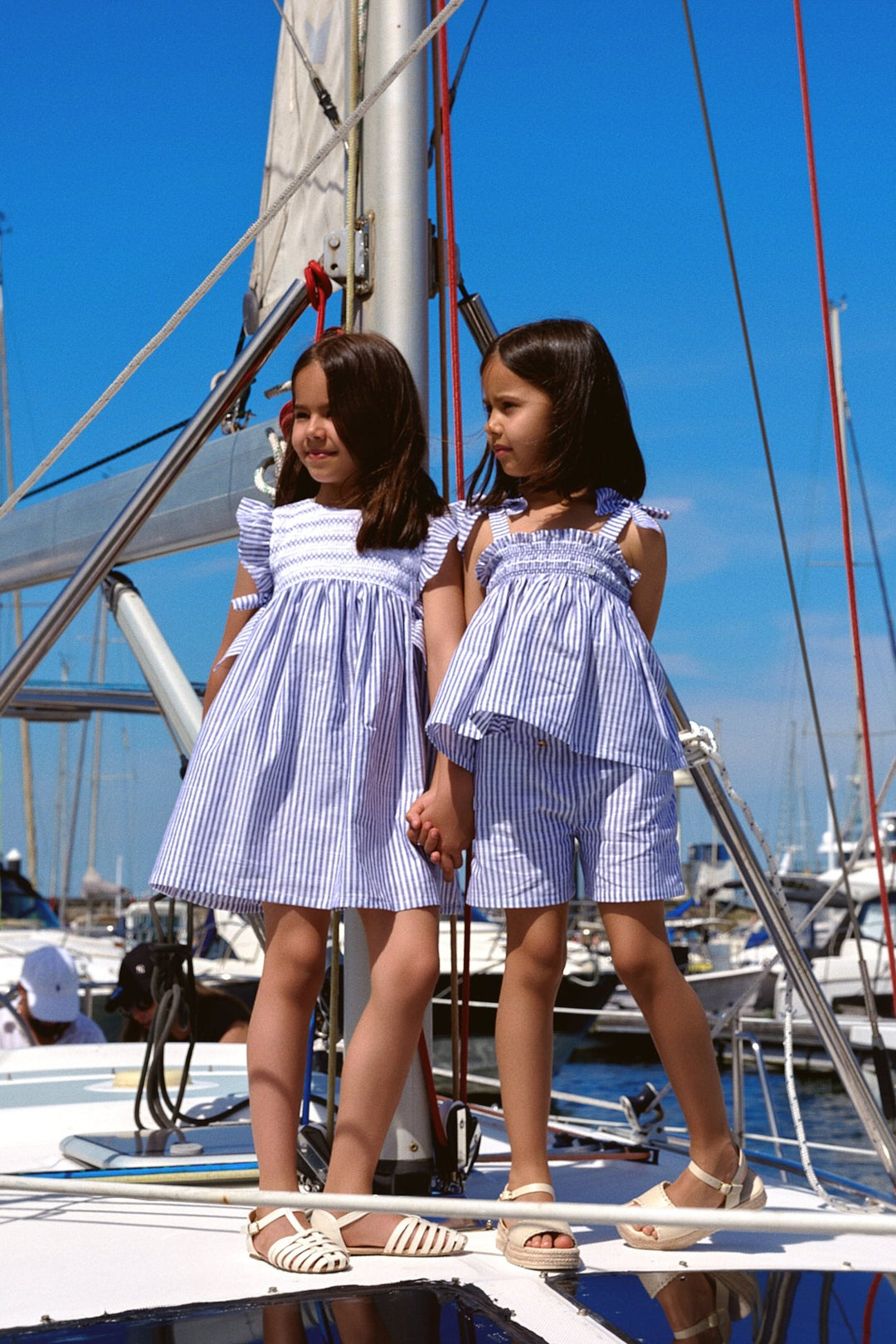 Deolinda "Margot" Navy Stripe Smocked Dress - Millie and John