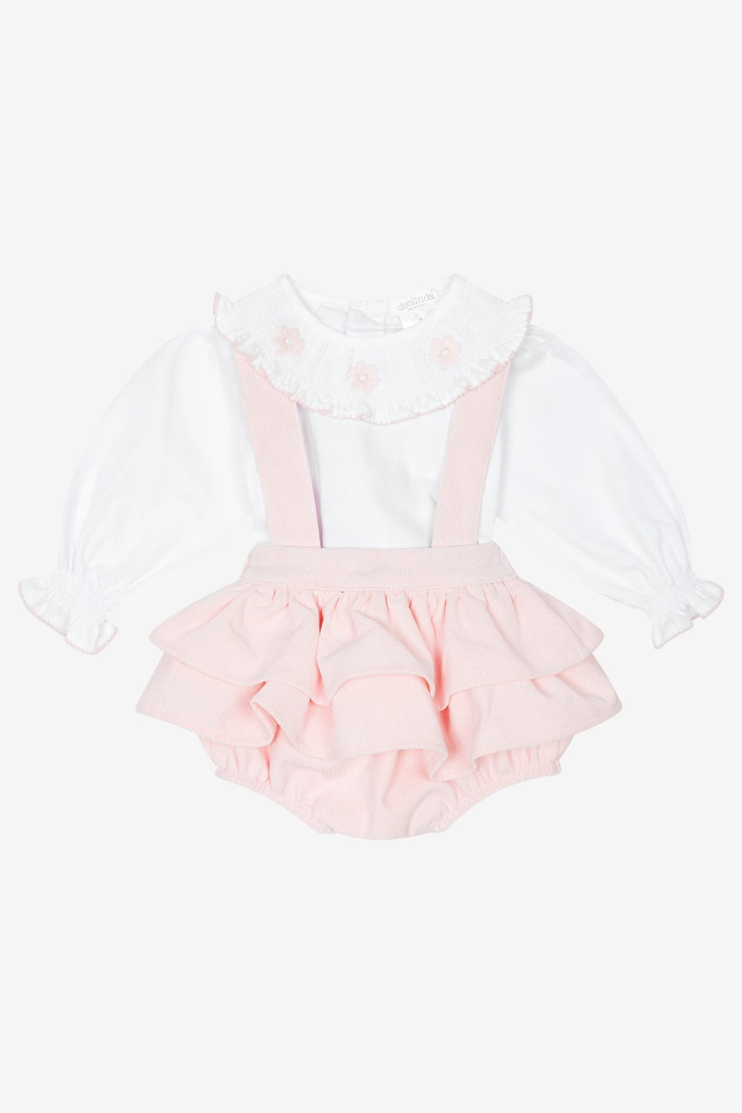 Deolinda "Marina" Blush Pink Smocked Blouse & Cord Bloomers - Millie and John