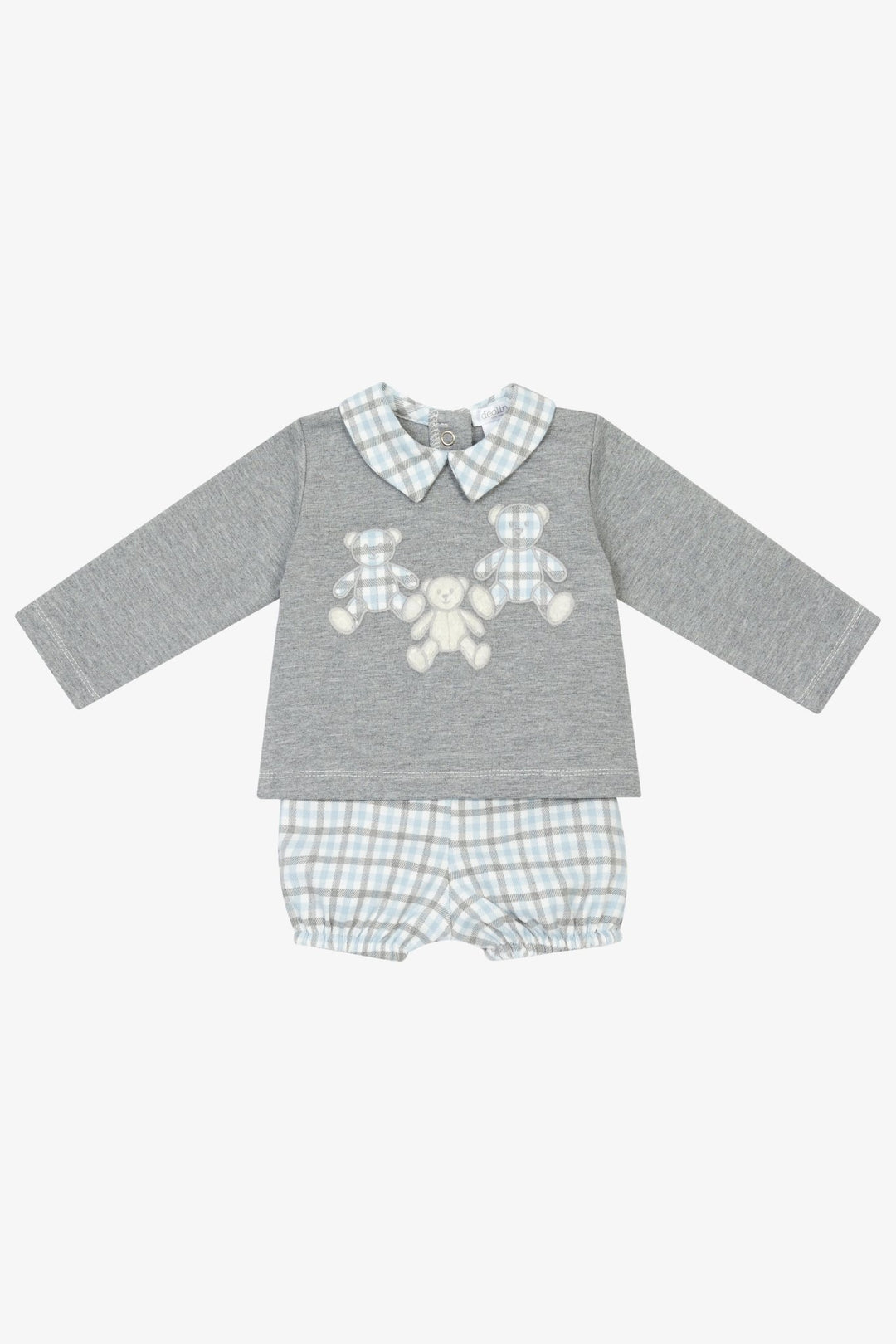 Deolinda "Oscar" Grey &amp; Blue Check Top &amp; Jam Pants - Millie and John