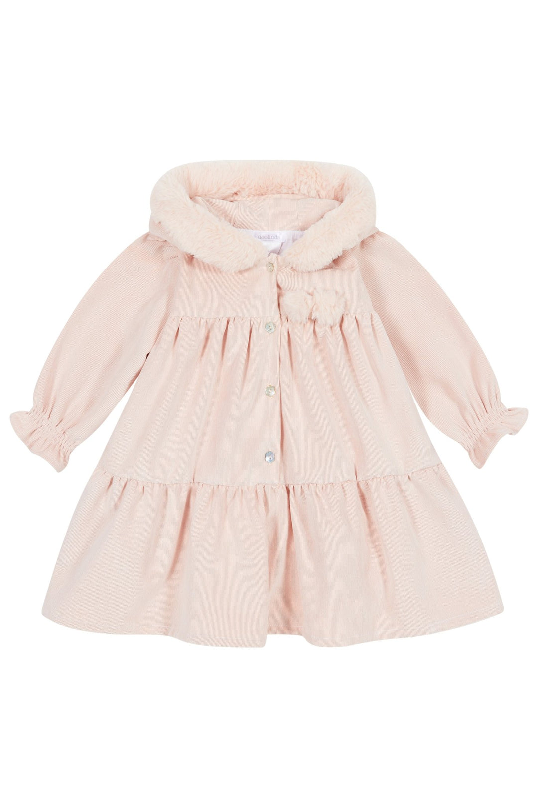 Deolinda "Pippa" Dusky Peach Cord Hoodie Dress - Millie and John