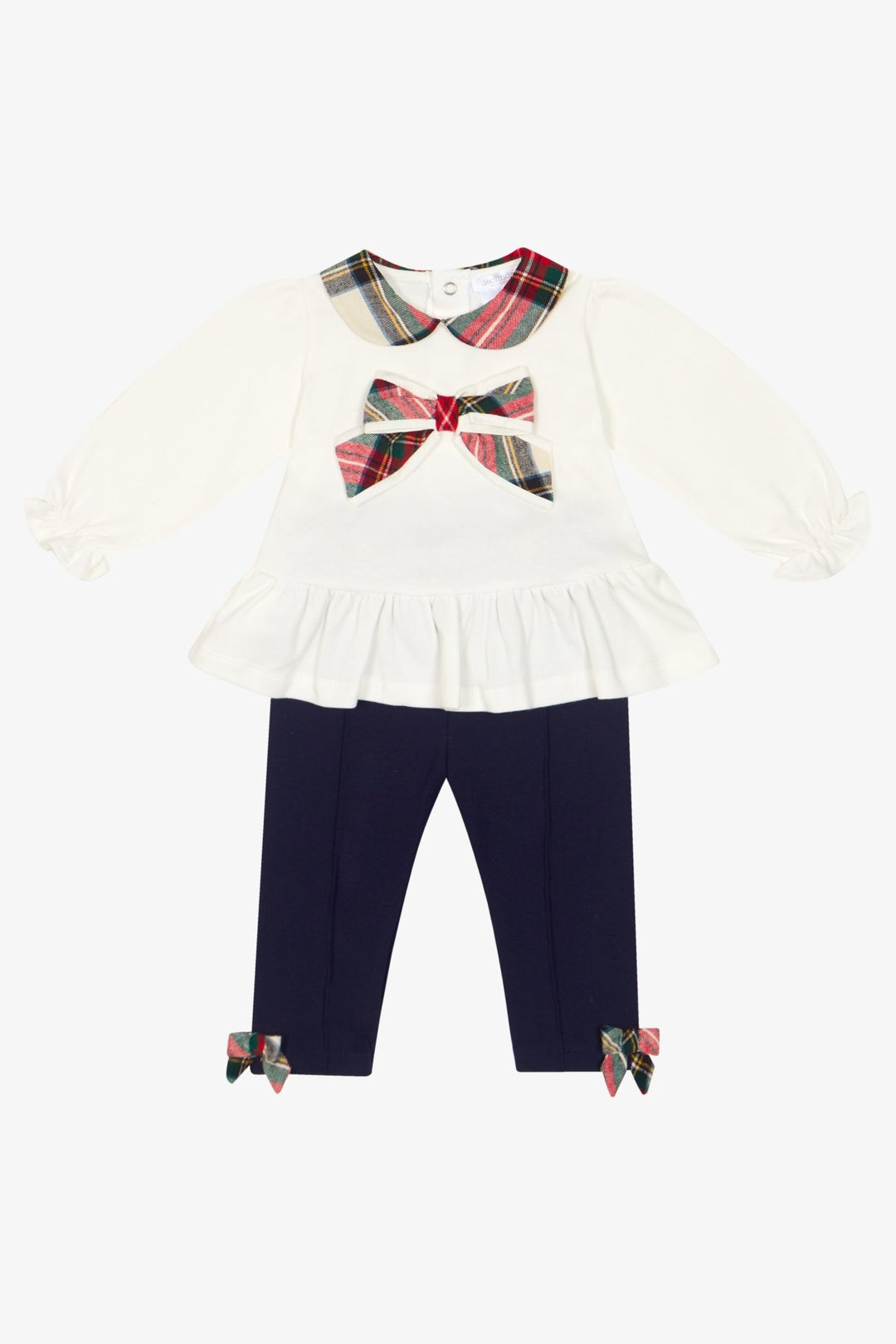 Deolinda PREORDER "Mia" Red Tartan Bow Top & Leggings - Millie and John
