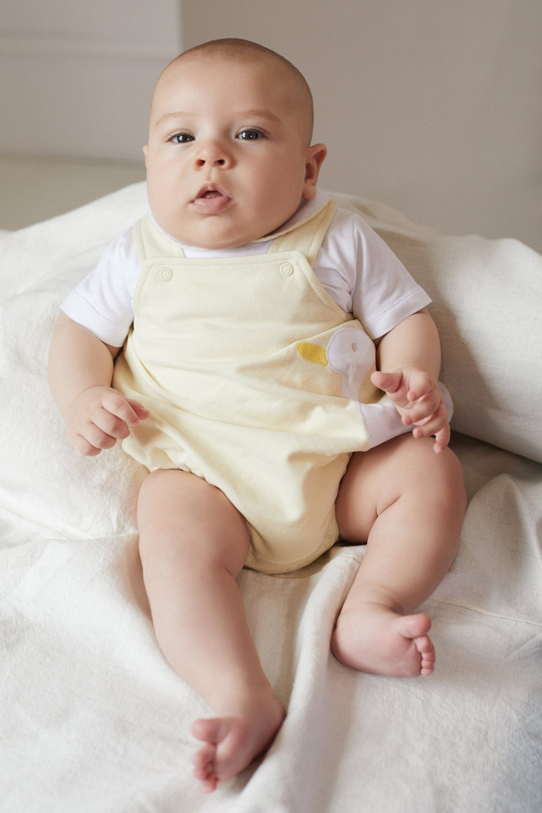 Deolinda "River" Lemon Duck Dungaree Romper Set - Millie and John