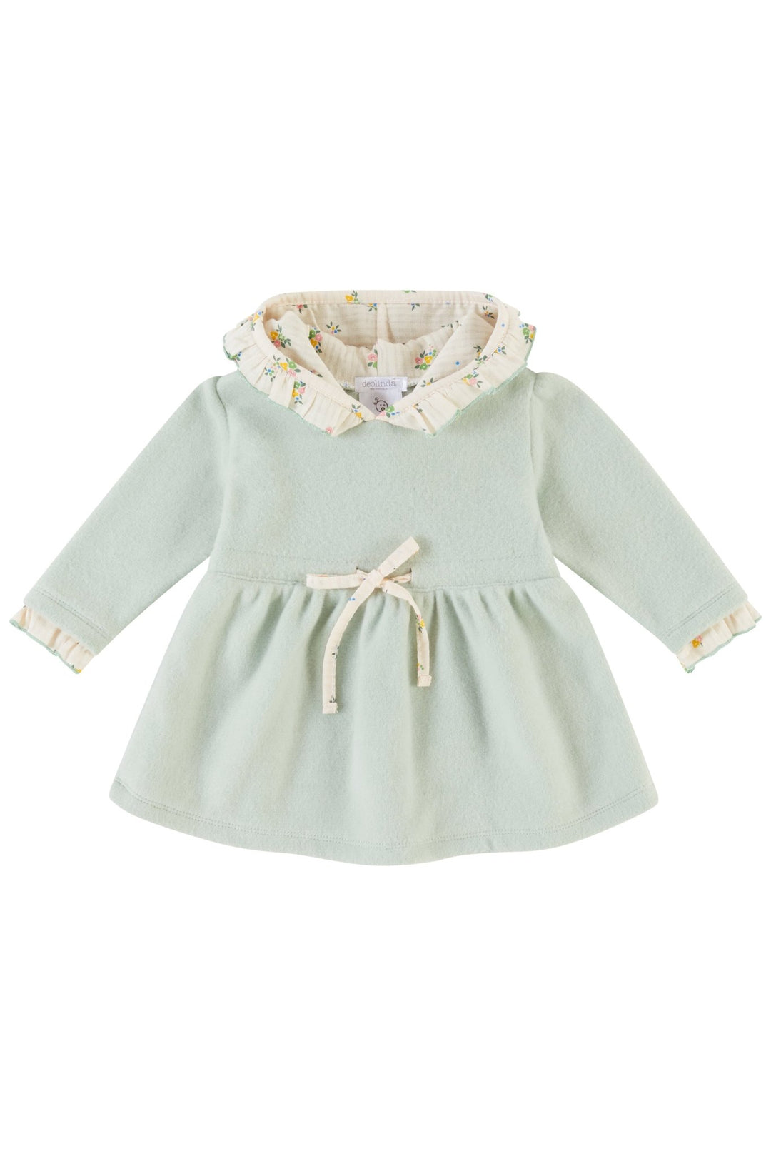Deolinda "Rosanna" Sage Green Floral Hooded Dress - Millie and John