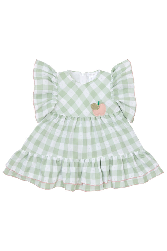 SS25 Deolinda | "Rosie" Sage Green Gingham Dress  Millie and John