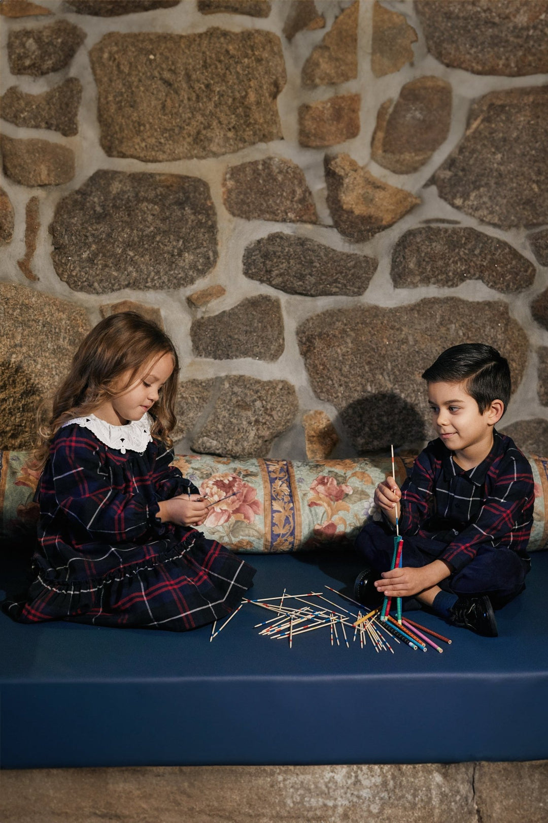 Deolinda "Yvette" Navy Tartan Dress - Millie and John