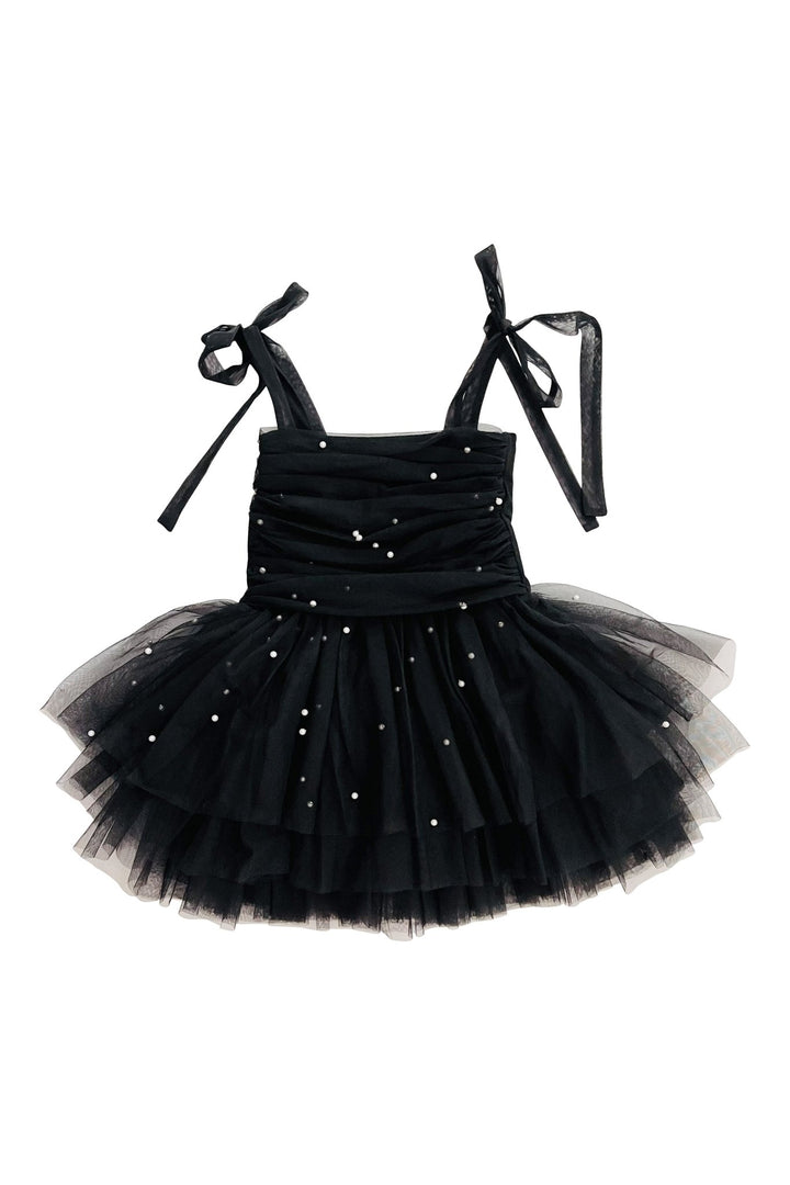 DOLLY by Le Petit Tom Black Pearl Tulle Ballerina Dress - Millie and John