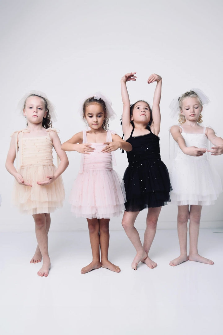 DOLLY by Le Petit Tom Pink Pearl Tulle Ballerina Dress - Millie and John