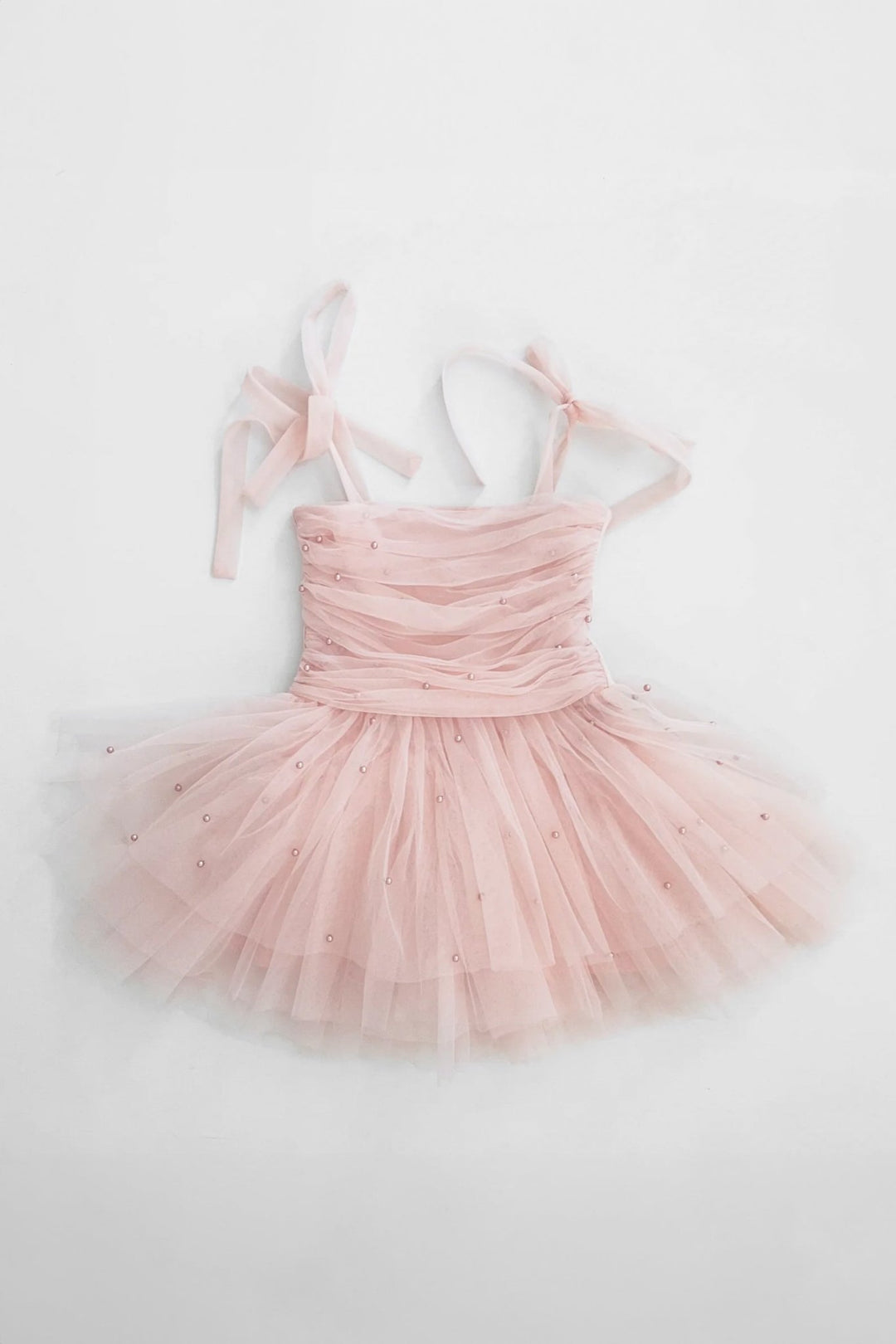 DOLLY by Le Petit Tom Pink Pearl Tulle Ballerina Dress - Millie and John