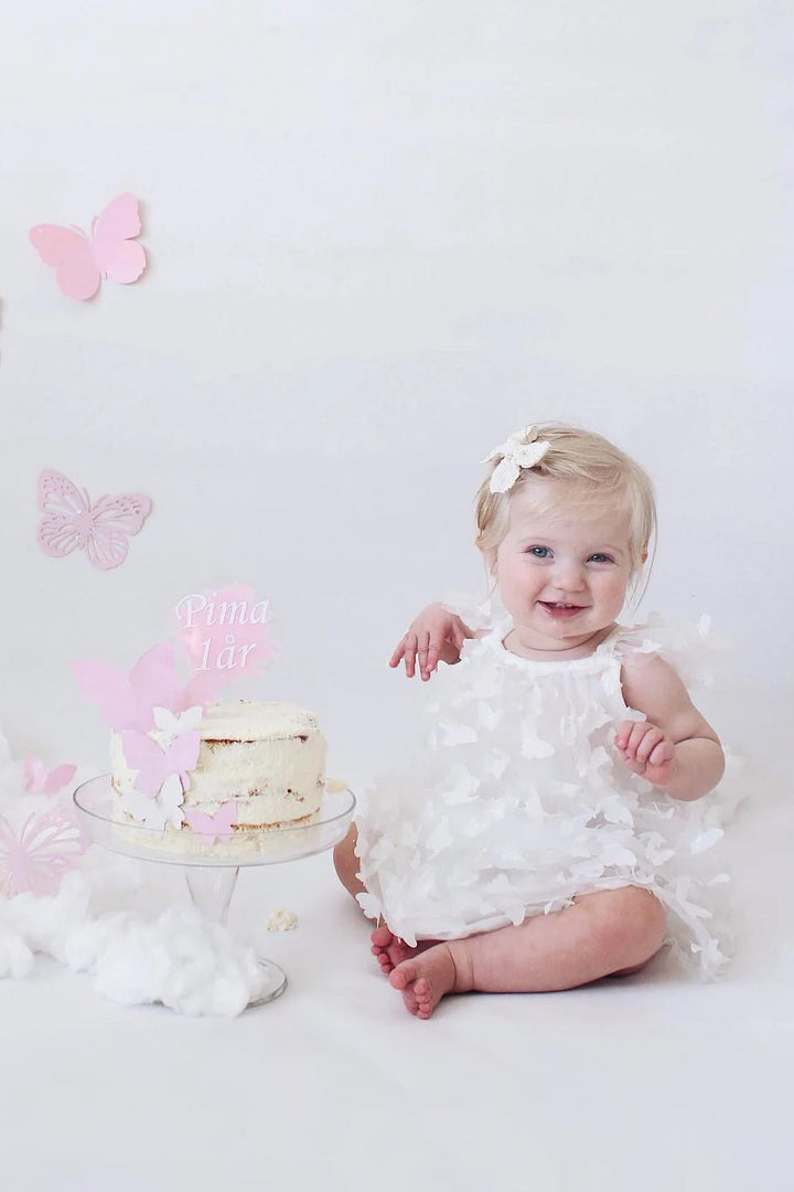 DOLLY by Le Petit Tom White Butterfly Tulle Dress - Millie and John