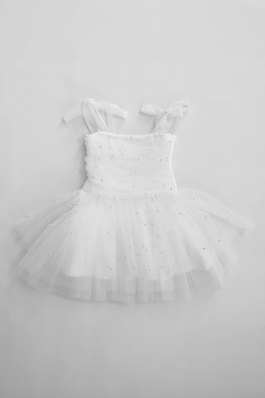 DOLLY by Le Petit Tom White Pearl Tulle Ballerina Dress - Millie and John