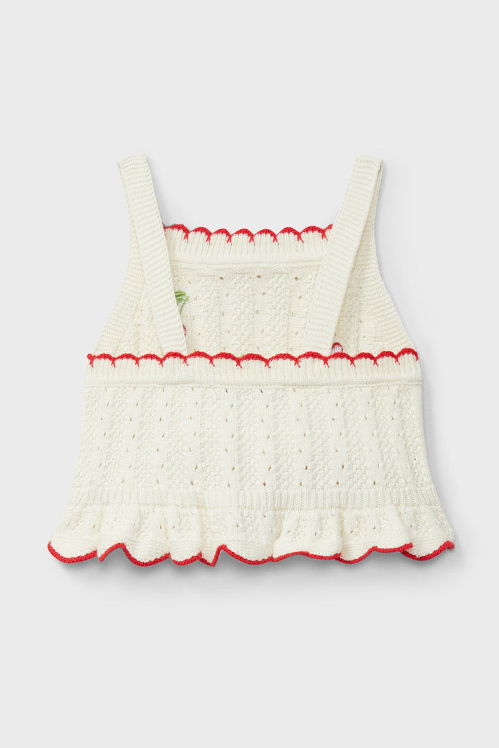 Dr Kid Cream & Red Knit Cherry Top & Skirt - Millie and John