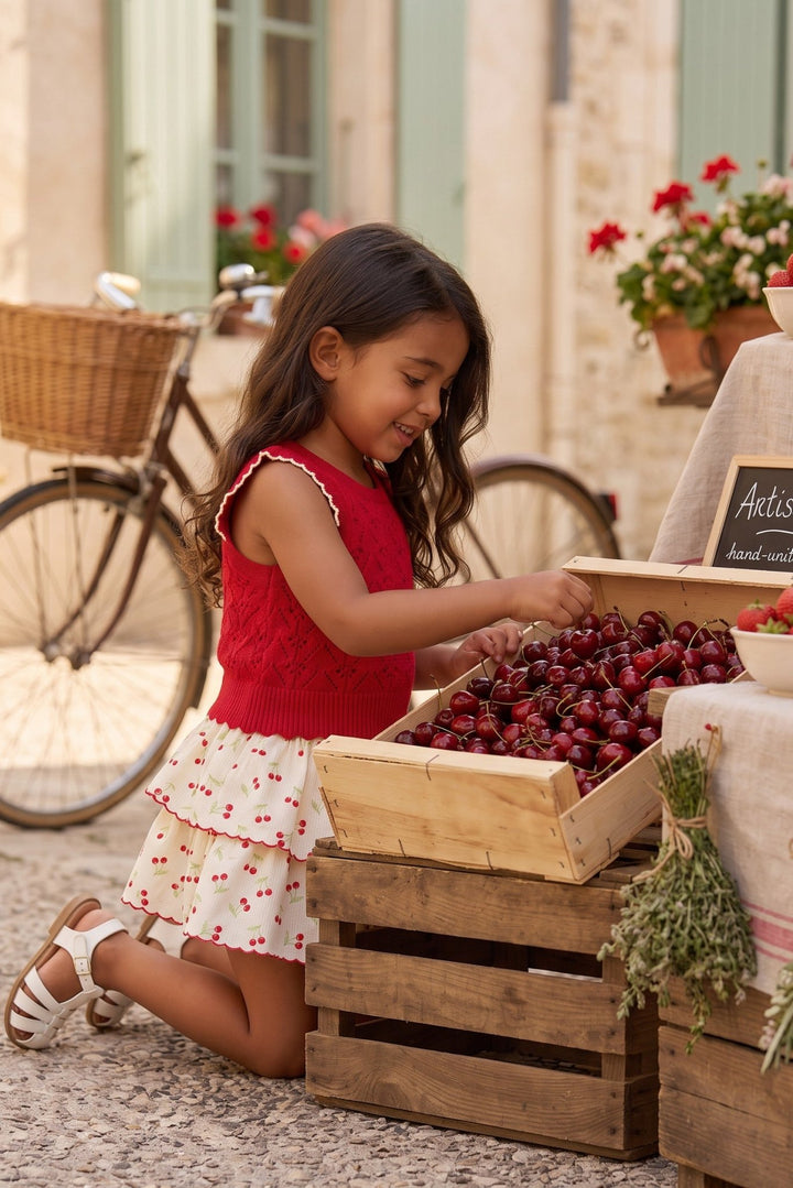 Dr Kid "Eliza" Red Knit Top &amp; Cherry Skirt - Millie and John