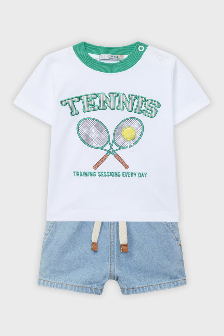 Dr Kid Green Tennis T-Shirt & Denim Shorts - Millie and John