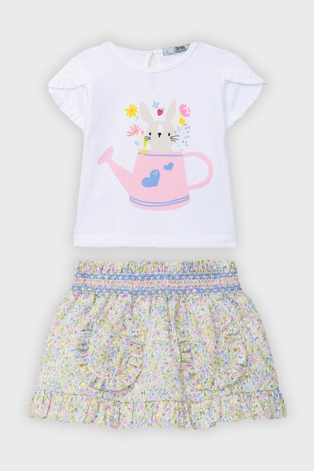 Dr Kid Pastel Floral Smocked Skirt & T-Shirt - Millie and John
