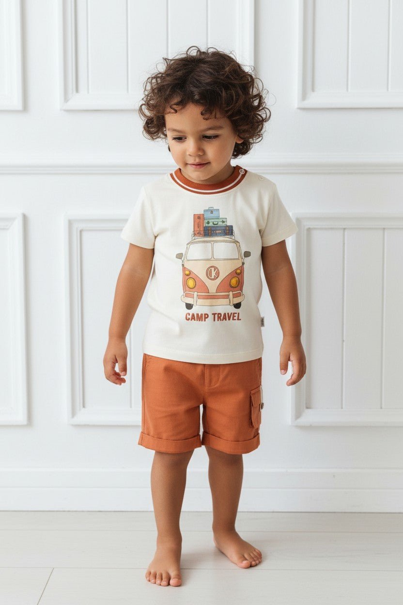 Dr Kid "Russell" Rust Campervan T-Shirt & Shorts - Millie and John